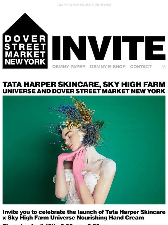 Join us to celebrate the launch of Tata Harper Skincare x Sky High Farm Universe Nourishing Hand Cream