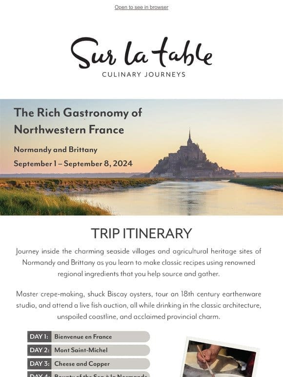 Journey to France with Sur La Table.