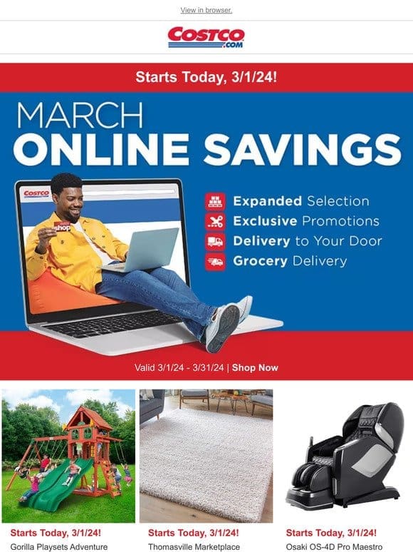 Just Dropped! March Online Savings Begin TODAY 3/1/24!