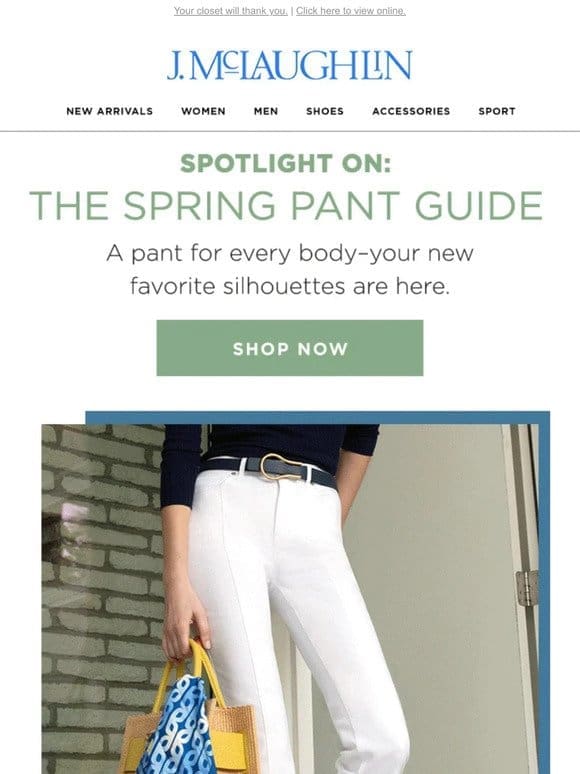 Just Dropped: The Spring Pant Guide