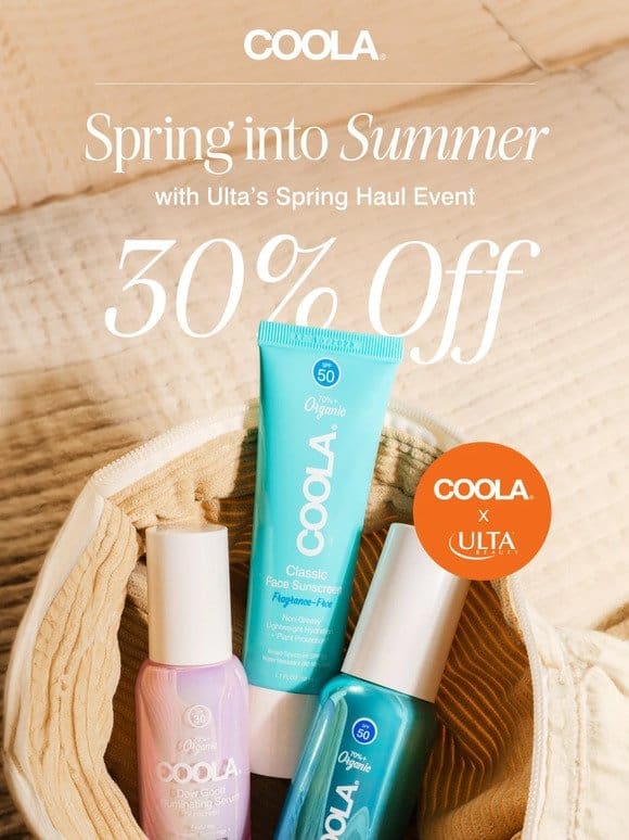 Just In: 30% Off COOLA