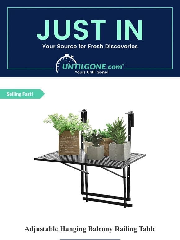 Just In – 56% OFF Adjustable Hanging Balcony Railing Table