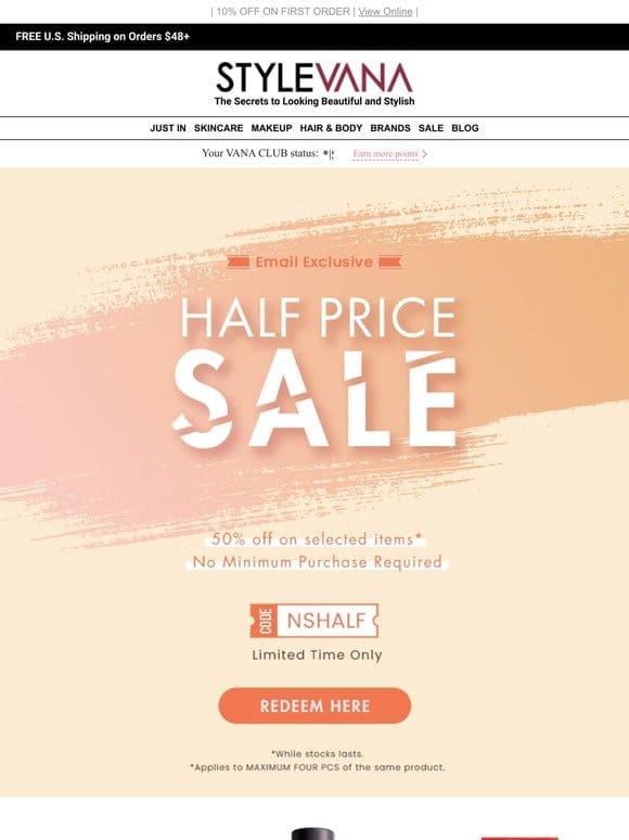 Kickstart Your Weekend with 50% Off Half-Price Sale!