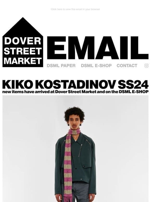 Kiko Kostadinov SS24 new items have arrived at Dover Street Market and on the DSML E-SHOP
