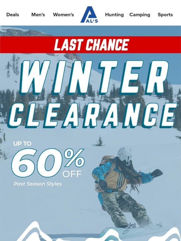 LAST CHANCE WINTER CLEARANCE!