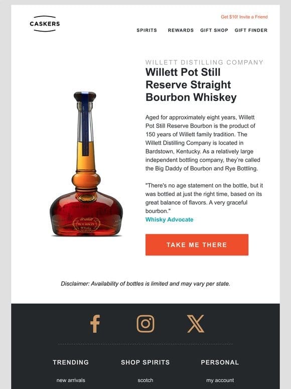 [LIMITED SUPPLY] Willett Pot Still Reserve Straight Bourbon Whiskey