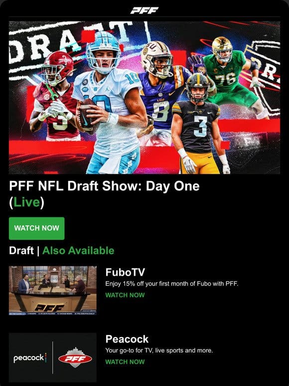 (LIVE) PFF NFL Draft Show: Day One