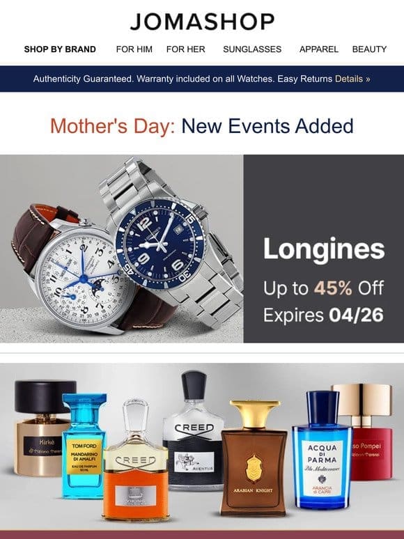 LONGINES • SPRING FRAGRANCES • BALL • BREITLING • GUCCI • MATHEY-TISSOT • & MORE
