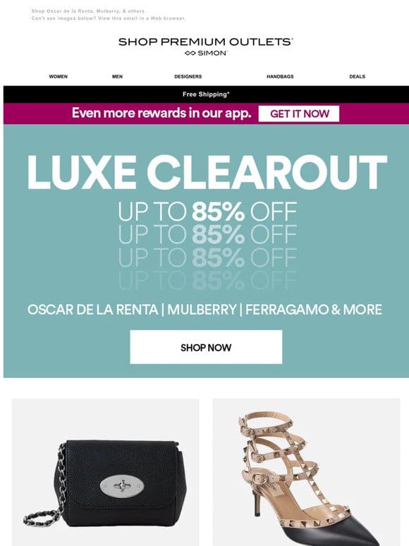 LUXE CLEAROUT: Up to 85% Off