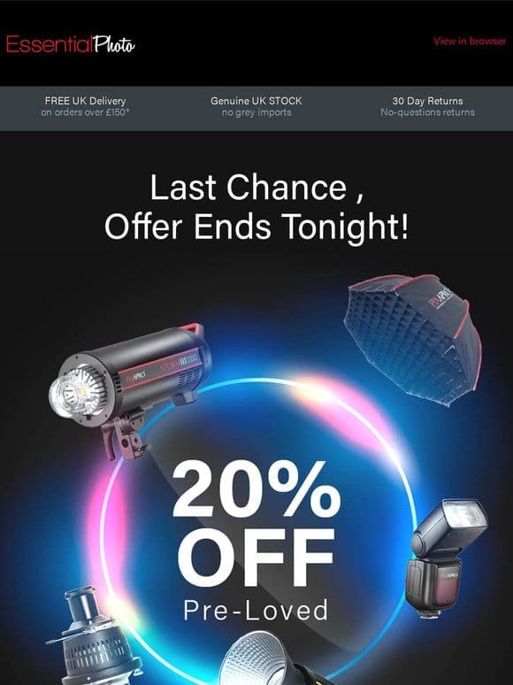 Last Chance! 20% off ALL Pre-Loved products!