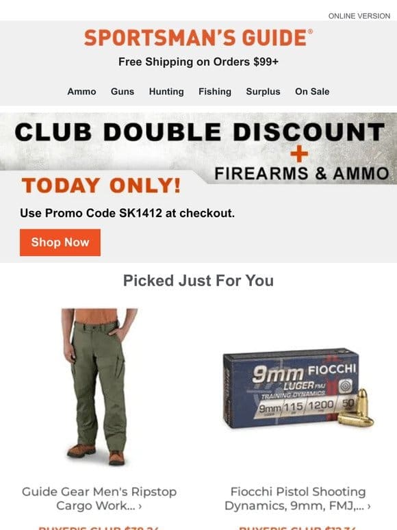 Last Chance: Club Double Discount + Ammo & Firearms