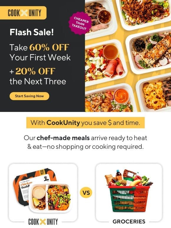 Last Chance! Get 60% Off Restaurant Quality Meals!