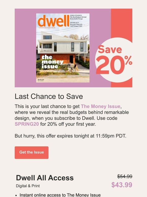 Last Chance for 20% Off