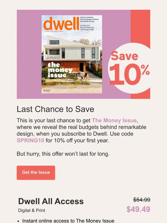 Last Chance to Get the Money Issue