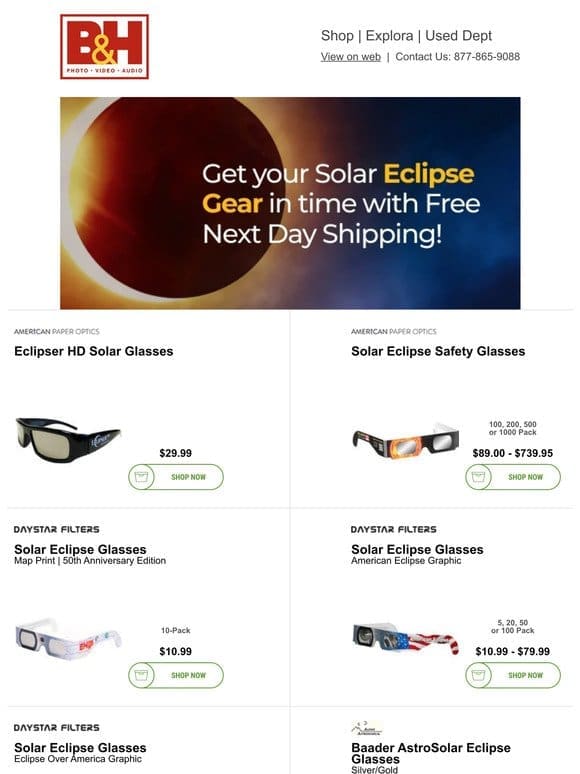 Last Chance to get your Solar Eclipse Gear with Free Overnight Shipping
