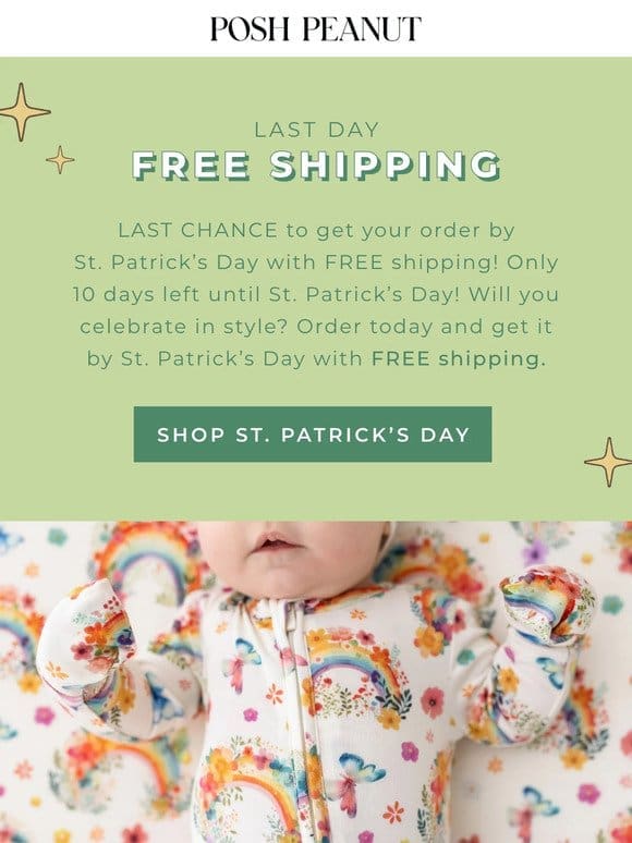 Last Day FREE Shipping For St. Patty’s ⏰