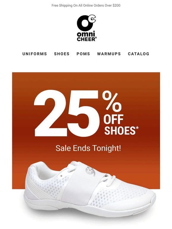 Last Day for 25% Off Shoes
