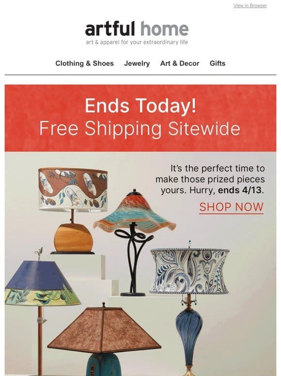 Last Day for Free Shipping (Including Furniture)!