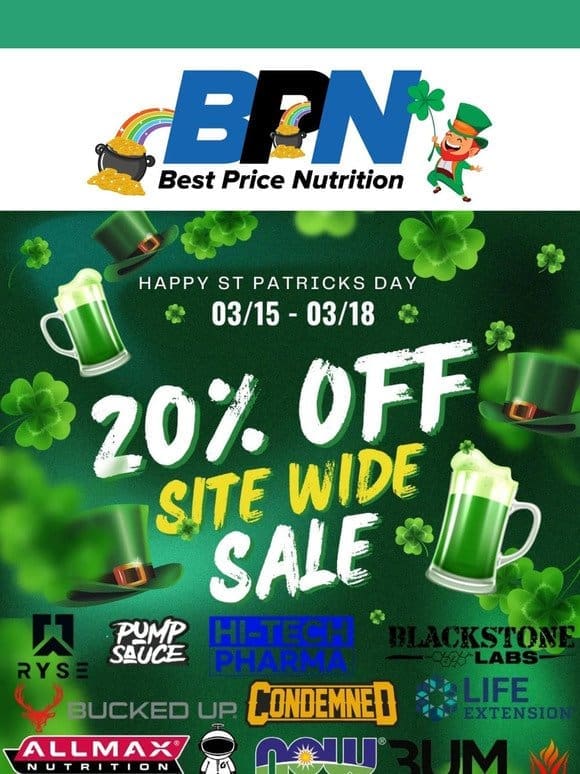 Last Day to Save 20% Site Wide