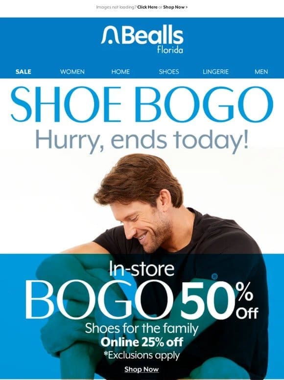 Last chance for BOGO Shoes for the family!