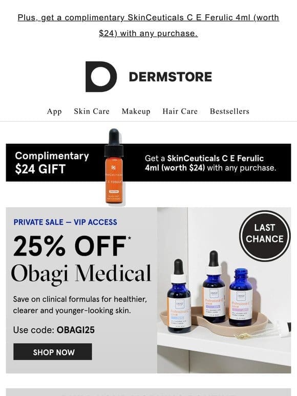 Last chance to save 25% on Obagi Medical’s A.M. routine