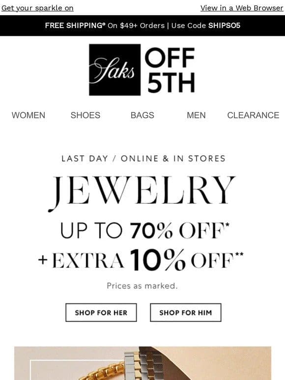 Last day for extra 10% OFF!