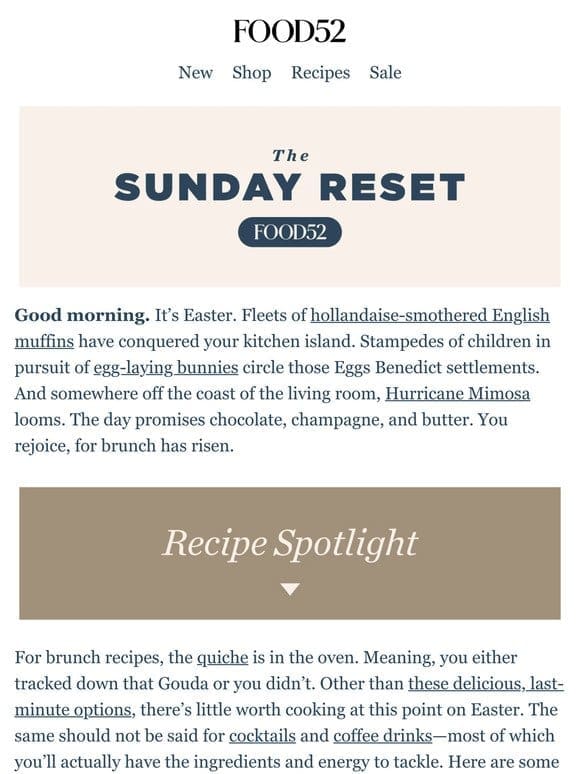 Last-minute Easter brunch recipes， coffee included.
