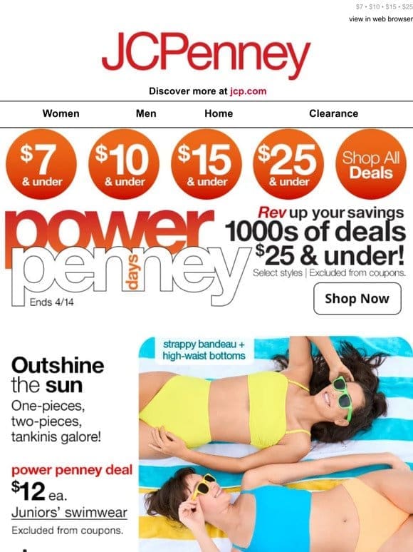 Last ping! 1，000s of Power Penney deals $25 & under!