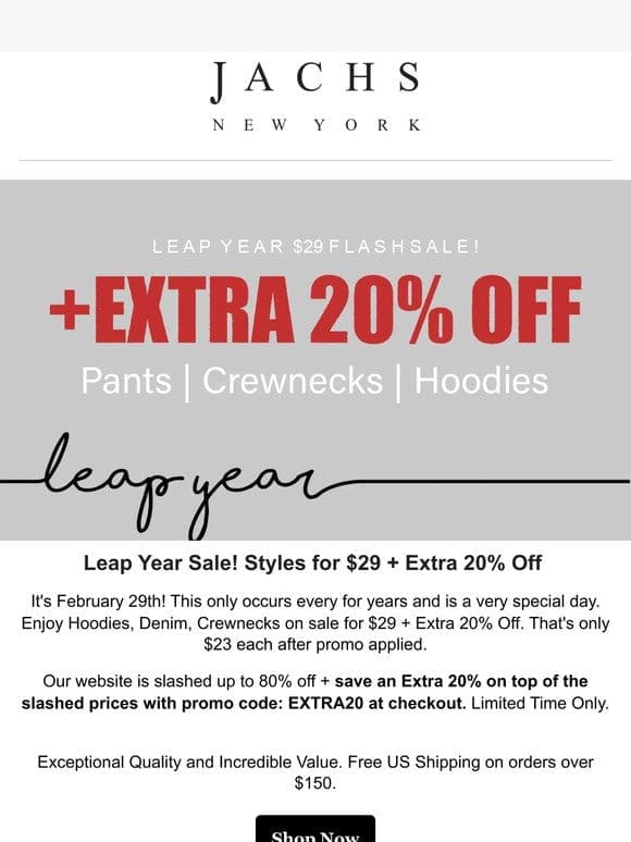 Leap Year Styles! $29 + Extra 20% Off