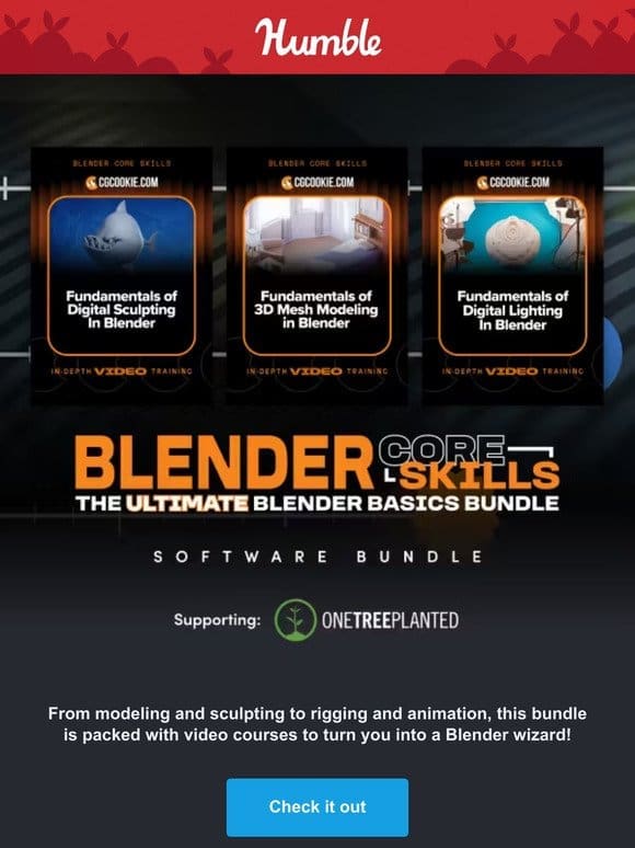 Learn fundamental Blender skills with this bundle of video courses!