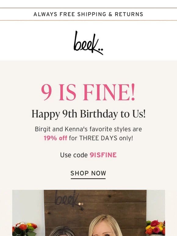 Let’s Sale-e-brate our 9th birthday!