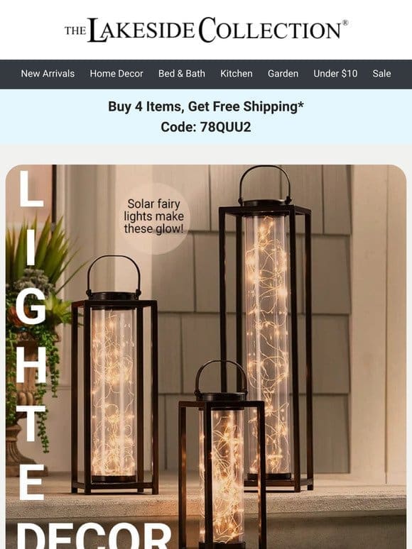 Lighten Up Your Space + Free Shipping!