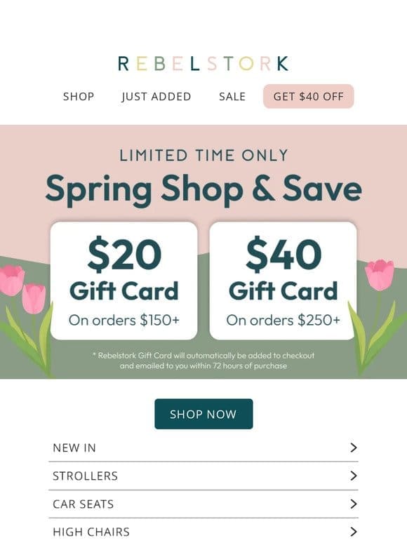 Limited Time Only: Spring Shop & Save!  ️