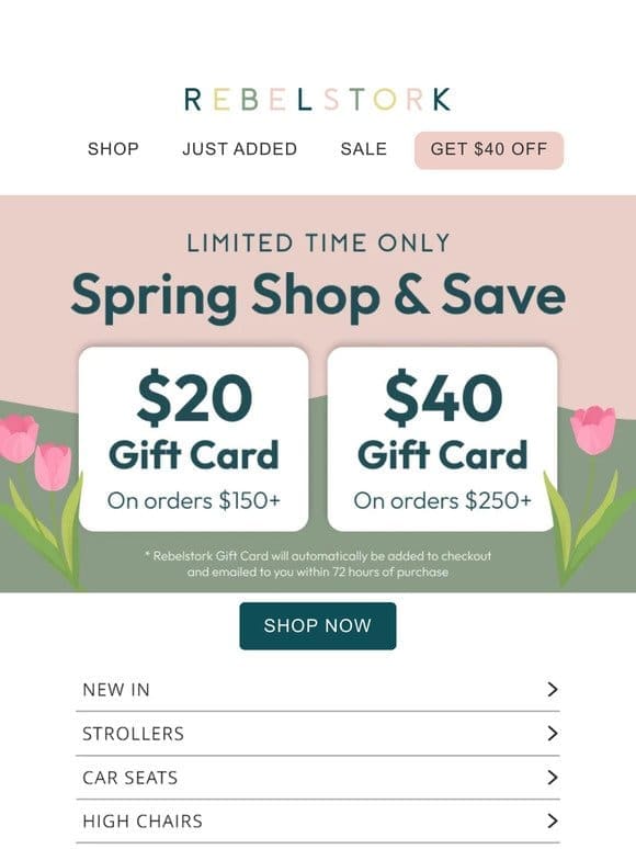 Limited Time Only – Spring Shop & Save!  ️