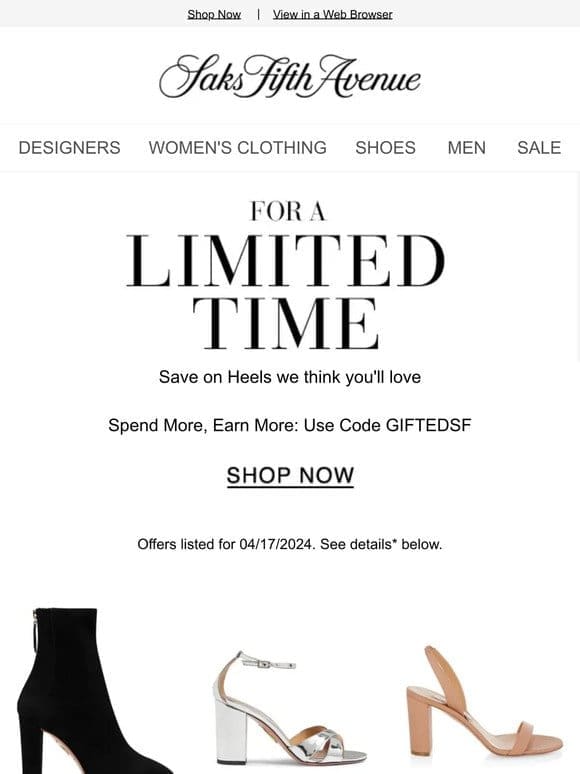 Limited-time offer on Heels we think you’ll love
