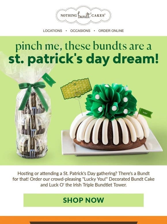 Lucky You! Bundt Cakes for St. Paddy’s Day