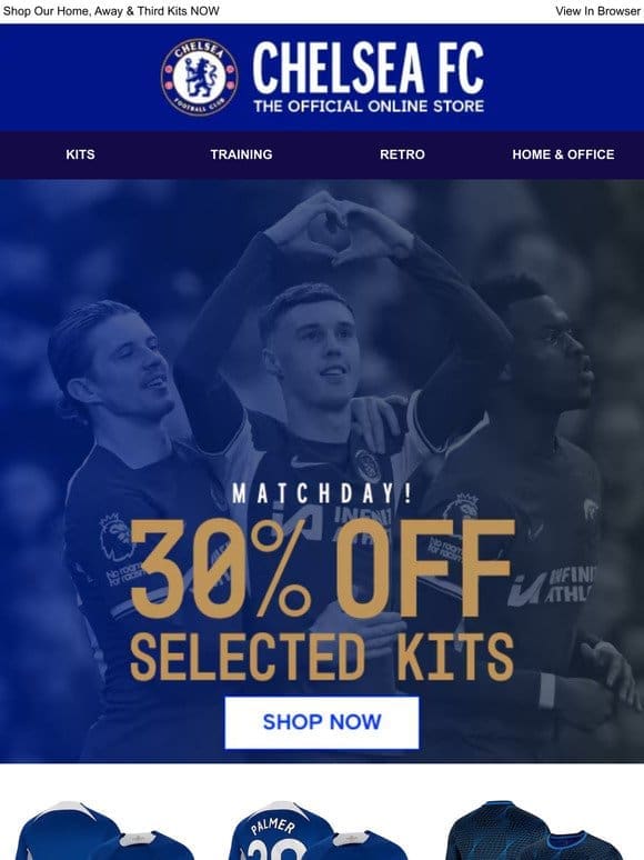 MATCHDAY! Get 30% Off Selected Kits