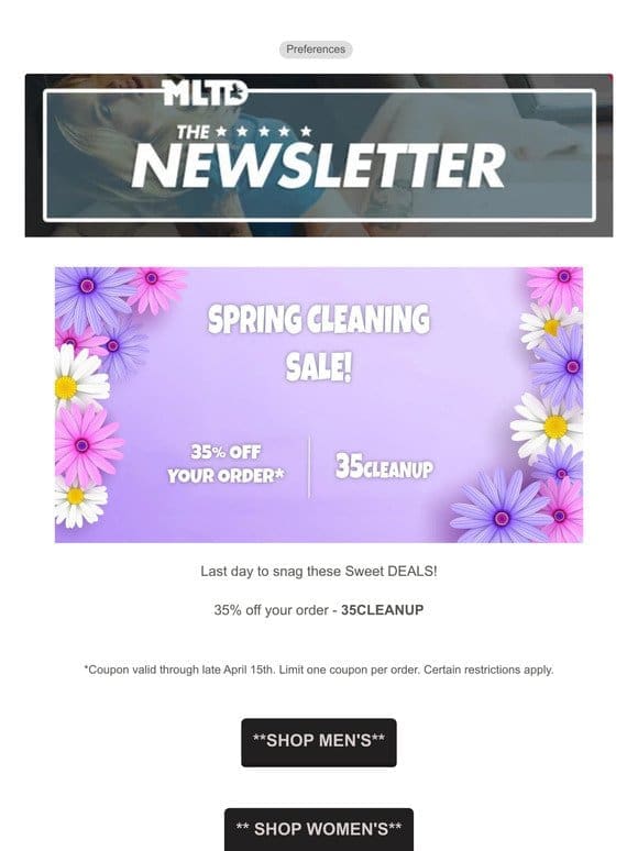MLTD – LAST DAY for Spring Cleaning Sale!