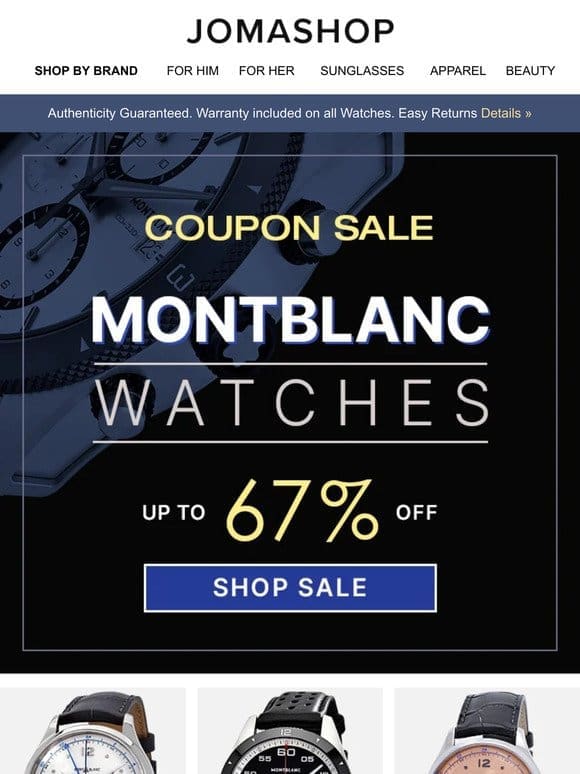 MONTBLANC WATCHES SALE: Up To 67% OFF