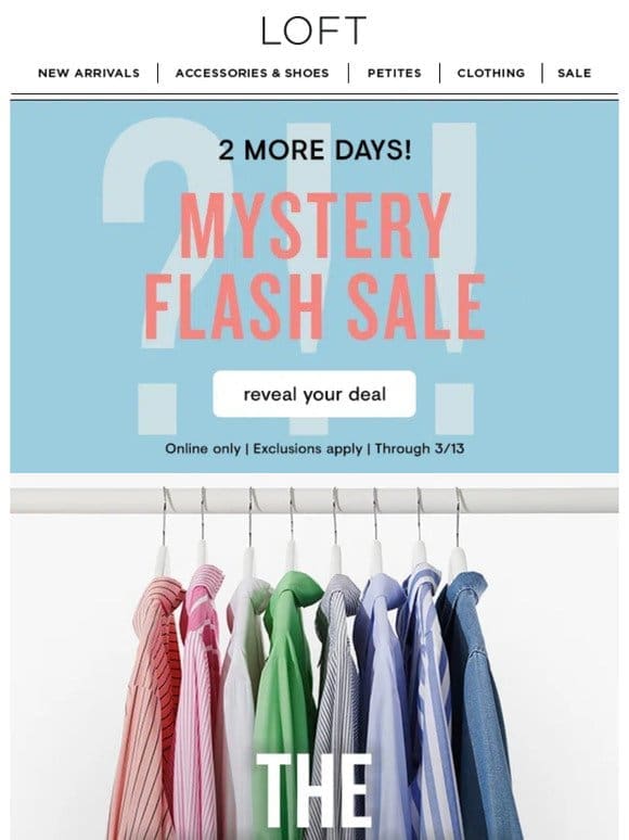 MYSTERY SALE ENDS TOMORROW: reveal your deal!