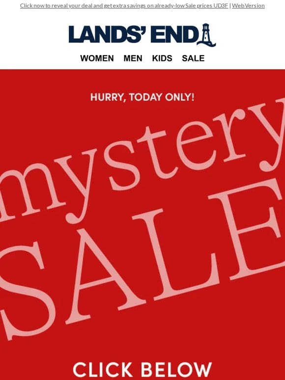 MYSTERY SALE: today-only special reductions!