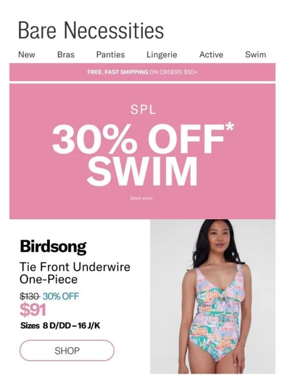Make A Splash! Get 30% Off Swimwear