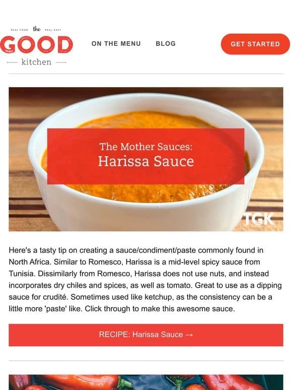 Make it Harissa. A North African Chile Sauce.