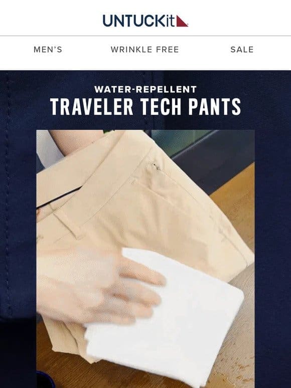 Meet Our Water-Repellent Traveler Tech Pants