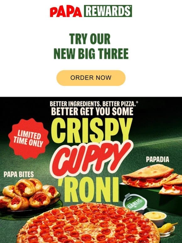 Meet the New Big Three – The Crispy Cuppy ‘Roni Trio