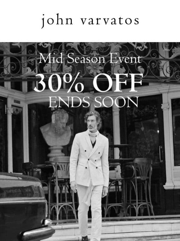 Mid-Season Event 30% off ends tomorrow