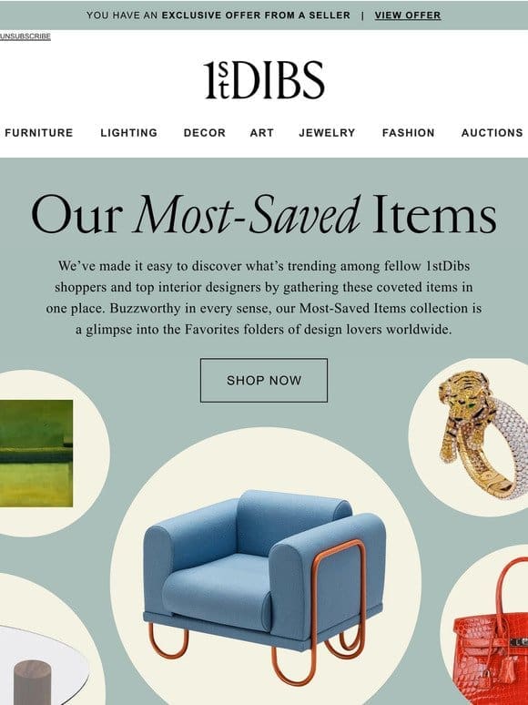 Most-saved items of shoppers & top interior designers