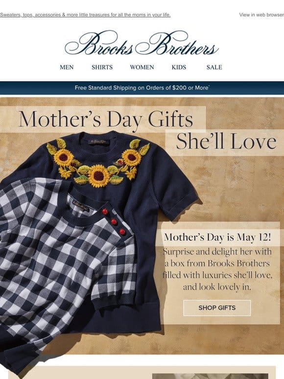 Mother’s Day is May 12th—we’ve got something she’ll love!