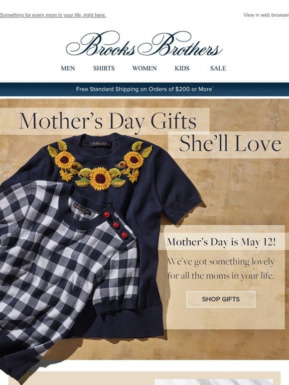 Mother’s Day is May 12—we can help with her gift!