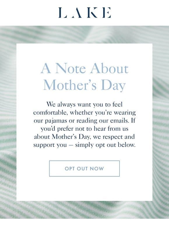 Mother’s Day opt out